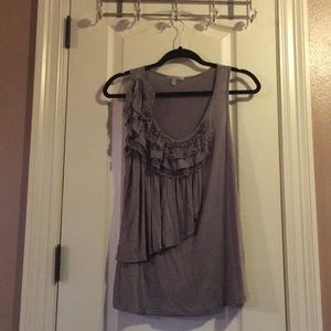 Light Charcoal Gray ruffled tank